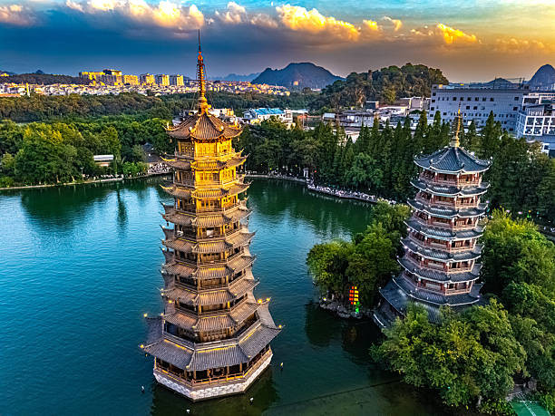 Sun and Moon Pagodas Guilin