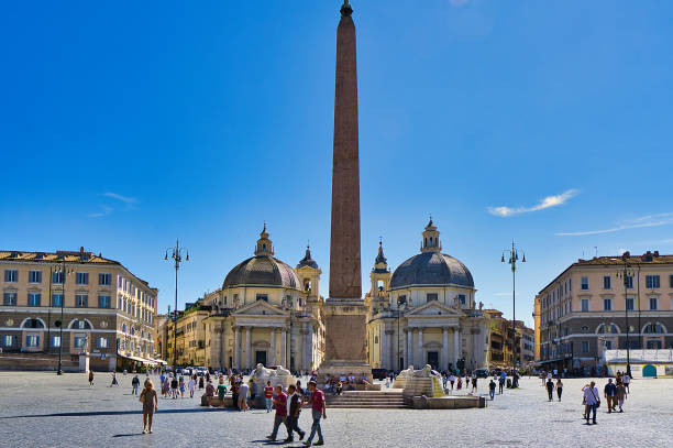 Piazza del Popolo Rome obelisk twin churches