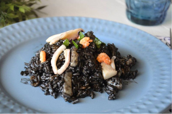 Risotto nero squid ink Venice