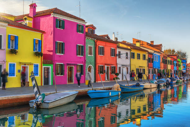Burano colourful houses canal